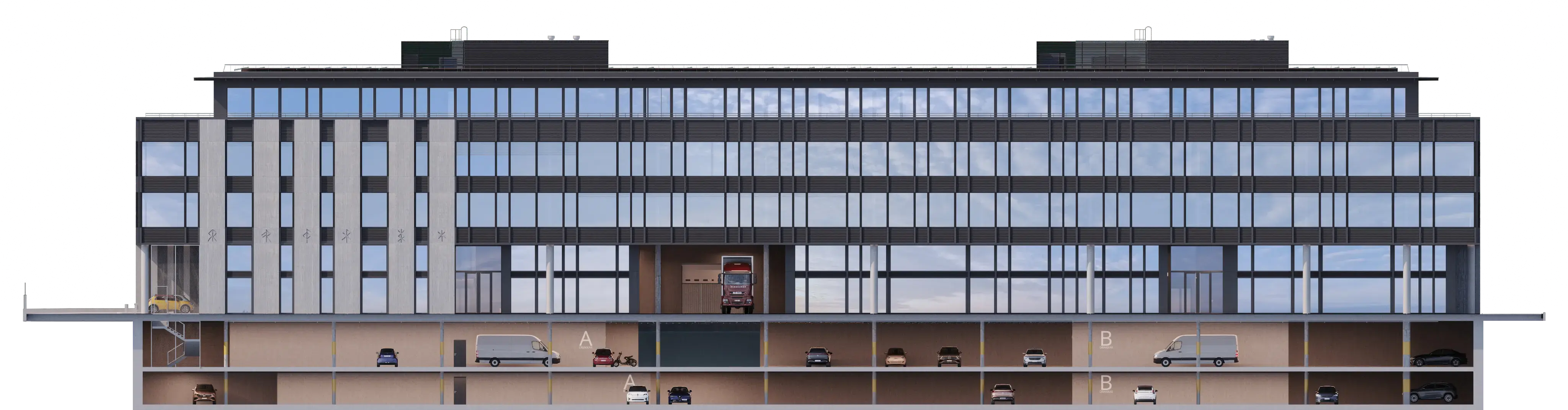 Coupe transversale du bâtiment DRAKKAR